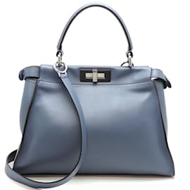 Fendi-Fendi Peekaboo Medium Handbag-Blue