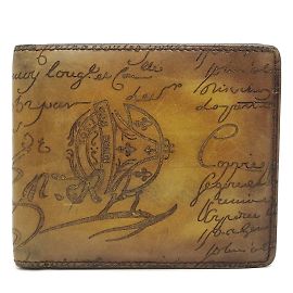 Berluti Macore Scritto Bi-fold Wallet Brown