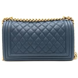 Chanel-Chanel Boy 25 Chain Shoulder Bag-Blue