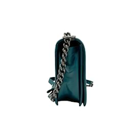 Chanel-Chanel Boy Shoulder Bag in Green Lambskin-Green