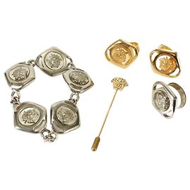Set di 5 pezzi Bracciale e Anello Gianni Versace Argento D'oro