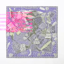 Hermès-Hermes Carre 90 Cavaliers du Caucase Scarf-Pink