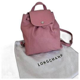 Longchamp XS leather folding backpack Pink