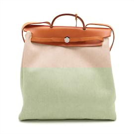 Hermès-Hermes Her Bag MM Leather Shoulder Tote-Beige