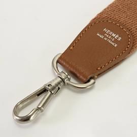 Hermès-Hermes Leather Shoulder Strap in Brown-Brown