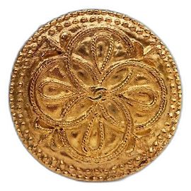 Broche Camélia Médaillon Vintage Chanel Bijouterie dorée