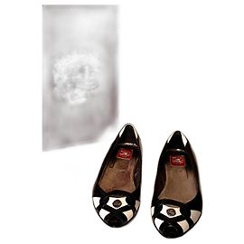 Autre Marque Roberto Botticelli Black Leather Ballet Flats Black