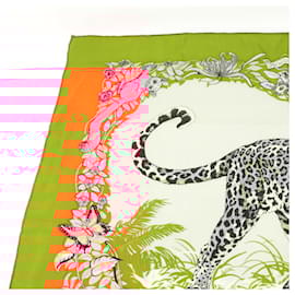 Hermès-Hermes Carre Geant 140 Jungle Love Scarf-Orange
