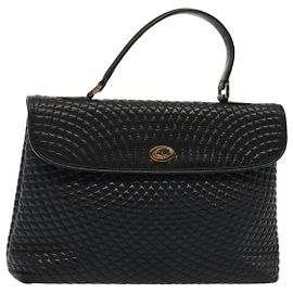 BALLY Borsa a mano in pelle nera e oro Auth ep5454 Nero D'oro