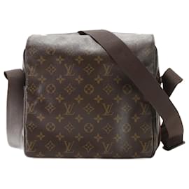Louis Vuitton-Louis Vuitton Monogram Naviglio M50205 Leather Shoulder Bag-Brown