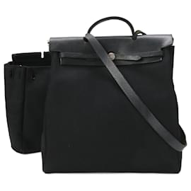Hermès-Hermes Her Bag MM Leather Shoulder Bag-Navy blue