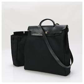 Hermès-Hermes Her Bag MM Leather Shoulder Bag-Navy blue