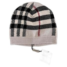 Unisex-Bonnet mit Burberry-Karomuster Schwarz Rot Beige