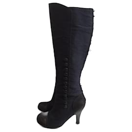 Lanvin-LANVIN Boots T.EU 38 Cloth-Blue