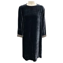 Navyblaues Samtkleid mit Monili-Perlendetails von Fabiana Filippi Marineblau