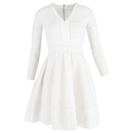 Robe mini ajustée et évasée Maje Rossignol en polyester blanc Blanc Écru