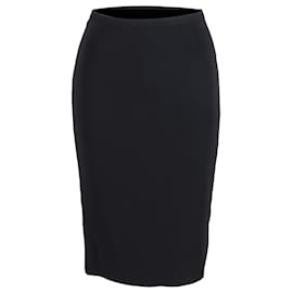 Dolce & Gabbana-Dolce & Gabbana Midi Pencil Skirt in Black Polyester-Black