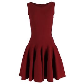 Alaïa Minikleid mit Bootsausschnitt aus roter Wolle Rot Bordeaux