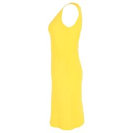 Dolce & Gabbana-Dolce & Gabbana Sleeveless Stretch Cady Tubino Dress In Yellow Rayon-Yellow