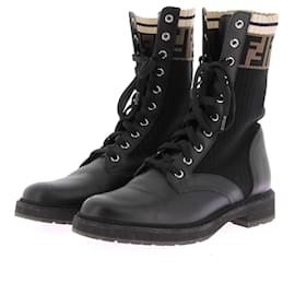 Fendi-Fendi ankle boots T.EU 39.5 Leather-Black