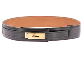 Hermès-Hermès belts T.cm 75 Leather-Black