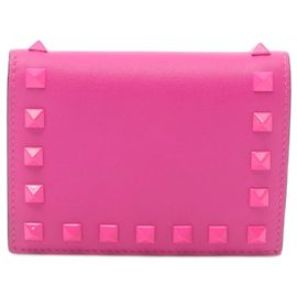 Billetera bi-fold Valentino Garavani Rockstud Rosa