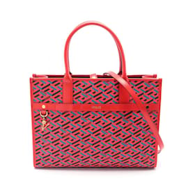 Versace La Greca Tote Bag Schwarz Rot Blau