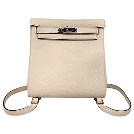 Hermès Hermes Kelly Ad PM Nata Y Stamp Ivory Weiß Rucksack Weiß Roh