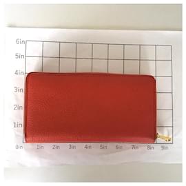 Gucci-Gucci Orange Leather Long Wallet-Orange