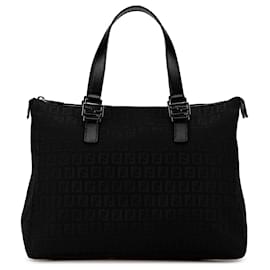Fendi-Fendi Black Zucchino Canvas Tote-Black