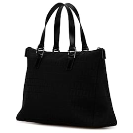 Fendi-Fendi Black Zucchino Canvas Tote-Black