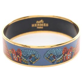 Hermès Hermes Emaille GM Bangle Blue Multiple colors Golden