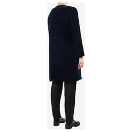 Autre Marque-Blue velvet pocket silk coat - size UK 10-Blue