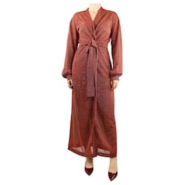 Autre Marque-Orange lurex belted robe - One size-Orange