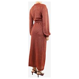 Autre Marque-Orange lurex belted robe - One size-Orange