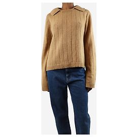 Khaite Kamel Cashmere-Pullover mit Kragen - Größe XS Braun