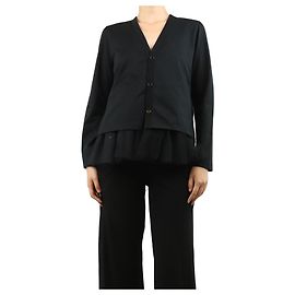 Comme Des Garcons Black tulle-peplum top - size S Black