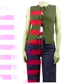 JW Anderson-Red ribbed knit tie-front vest - size UK 10-Red