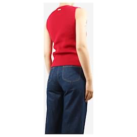 JW Anderson-Red ribbed knit tie-front vest - size UK 10-Red