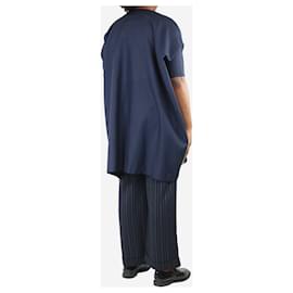 Autre Marque-Navy blue silk-blend coat - size UK 10-Blue