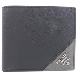 Prada-Prada Saffiano Bi-fold Wallet for Men-Brown,Black