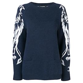Chanel-Chanel CC Logo & LIon Cashmere Jumper-Navy blue