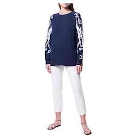 Chanel-Chanel CC Logo & LIon Cashmere Jumper-Navy blue