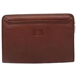 Autre Marque-Burberrys Clutch Bag Leather 2Set Brown Auth ti1987-Brown