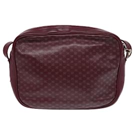 Céline-CELINE Macadam Canvas Shoulder Bag Red Gold Auth bs17472-Red,Golden