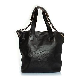 Chanel, Deca coco 2way tote bag in black leather Black
