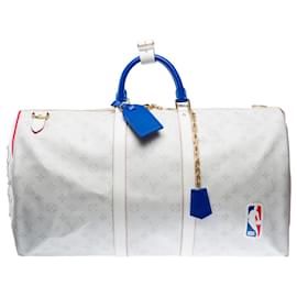 Louis Vuitton-LOUIS VUITTON Keepall in White Canvas - 102111-White
