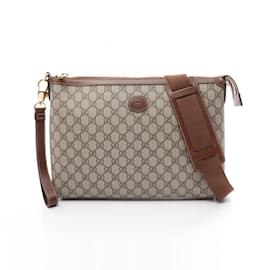Gucci-Gucci Interlocking G GG Supreme Shoulder Bag-Brown,Beige