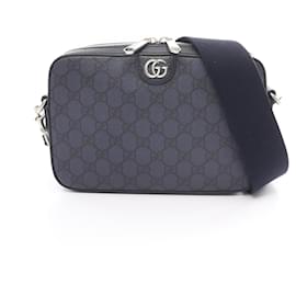 Gucci-GUCCI Ophidia GG Supreme Shoulder Bag-Black,Navy blue
