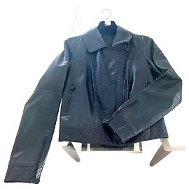 CHANEL leather jacket Navy blue